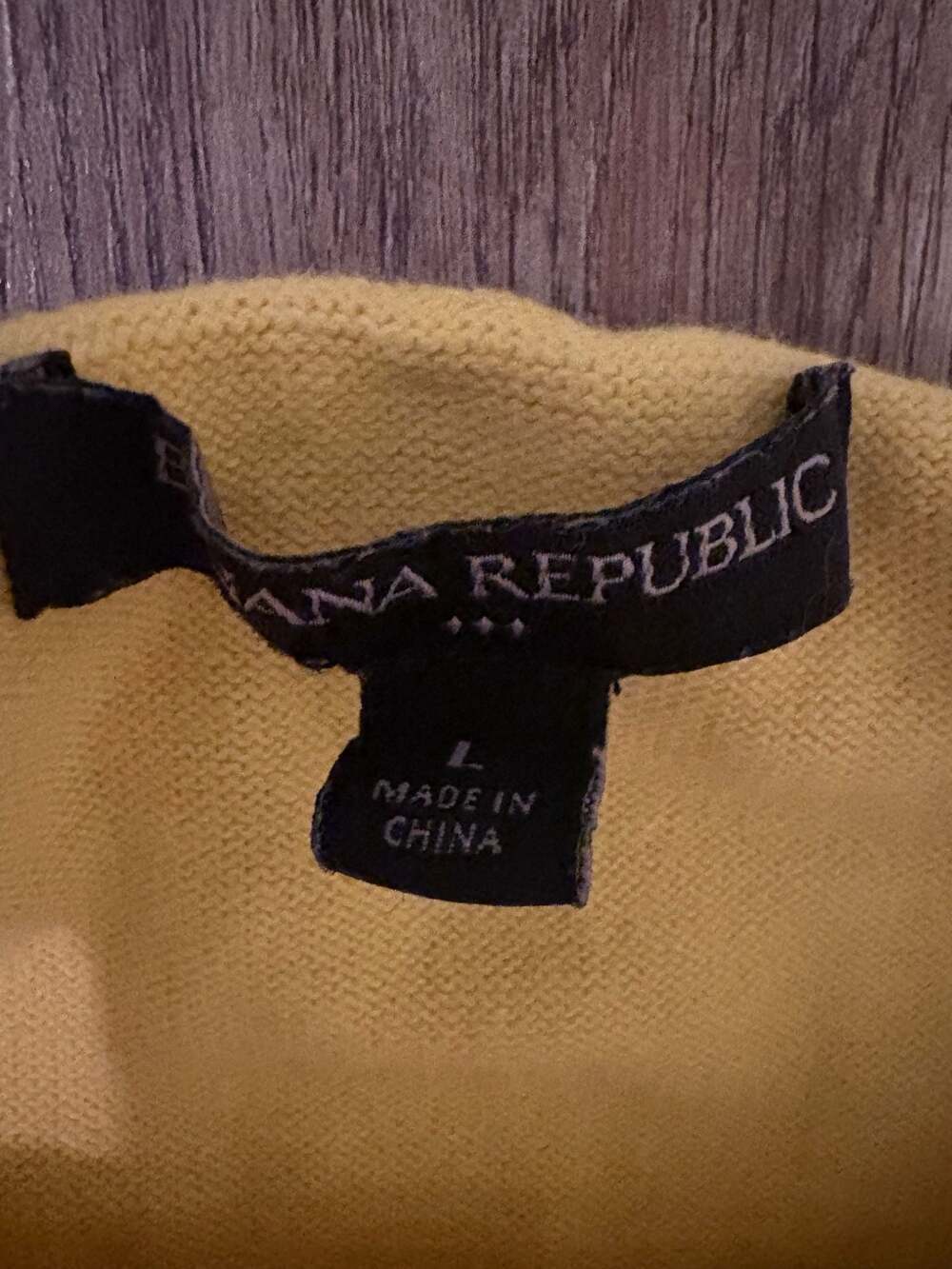 Banana Republic Yellow Cable Knit Crewneck Sweater Size L - Picture 4 of 5